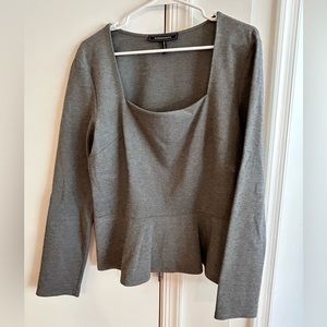 BCBGMAXAZRIA gray blouse size Large